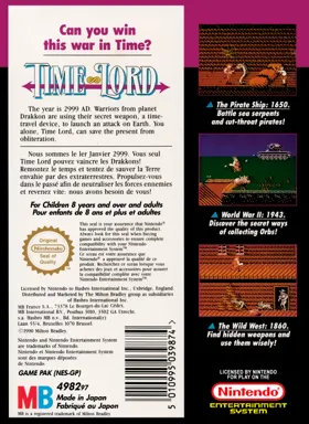 Time Lord (Europe) box cover back